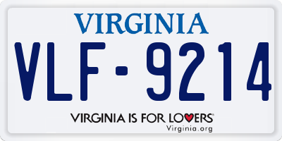 VA license plate VLF9214