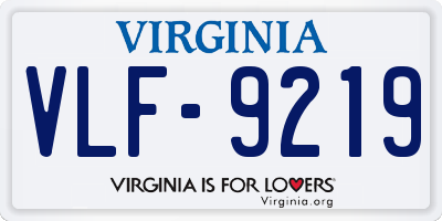 VA license plate VLF9219