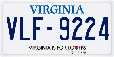 VA license plate VLF9224