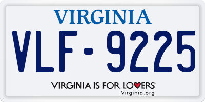 VA license plate VLF9225