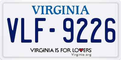 VA license plate VLF9226
