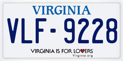 VA license plate VLF9228