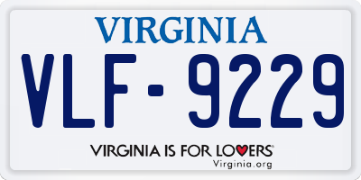 VA license plate VLF9229