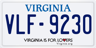 VA license plate VLF9230