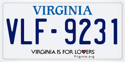 VA license plate VLF9231