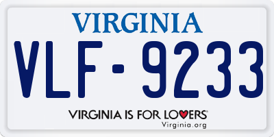 VA license plate VLF9233