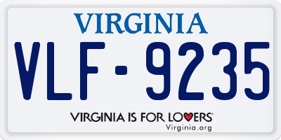 VA license plate VLF9235