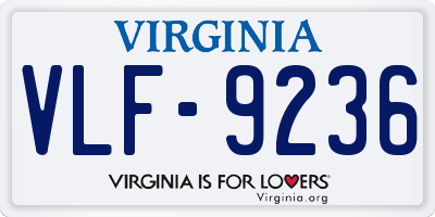 VA license plate VLF9236