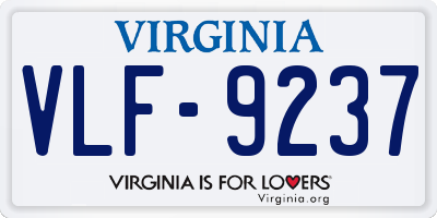 VA license plate VLF9237