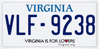 VA license plate VLF9238
