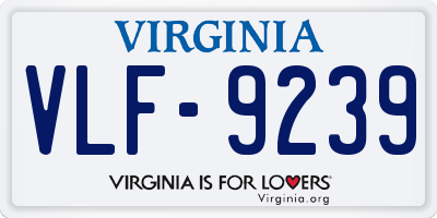 VA license plate VLF9239