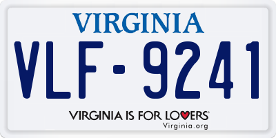 VA license plate VLF9241