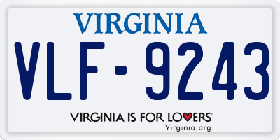 VA license plate VLF9243
