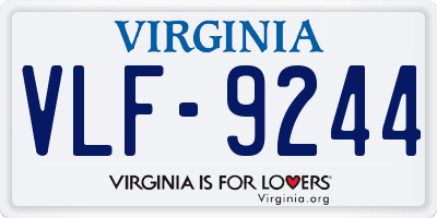 VA license plate VLF9244