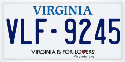 VA license plate VLF9245