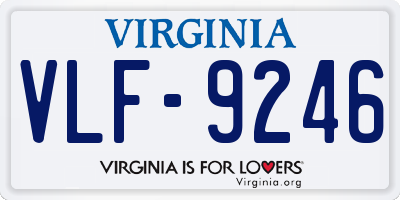 VA license plate VLF9246