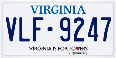 VA license plate VLF9247