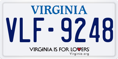 VA license plate VLF9248