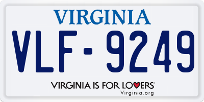 VA license plate VLF9249