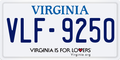 VA license plate VLF9250