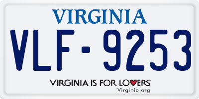 VA license plate VLF9253