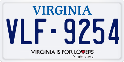 VA license plate VLF9254