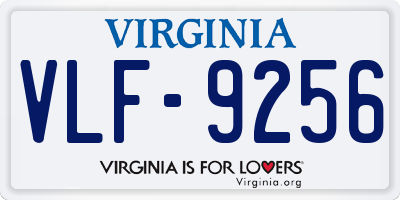 VA license plate VLF9256
