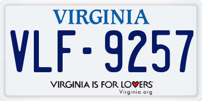 VA license plate VLF9257