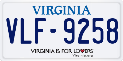 VA license plate VLF9258