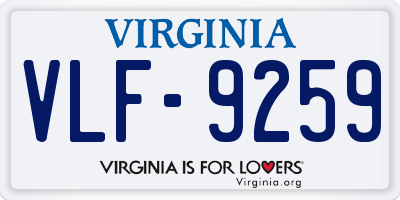 VA license plate VLF9259