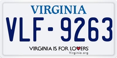 VA license plate VLF9263