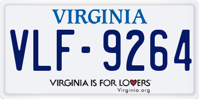VA license plate VLF9264