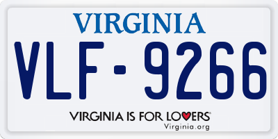 VA license plate VLF9266