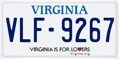 VA license plate VLF9267