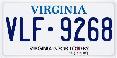 VA license plate VLF9268