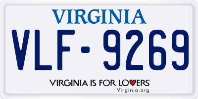 VA license plate VLF9269