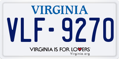 VA license plate VLF9270