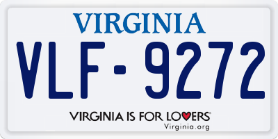 VA license plate VLF9272