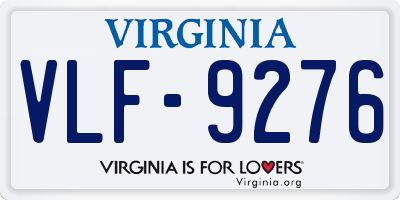 VA license plate VLF9276