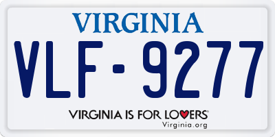 VA license plate VLF9277