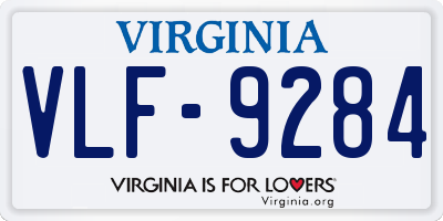 VA license plate VLF9284