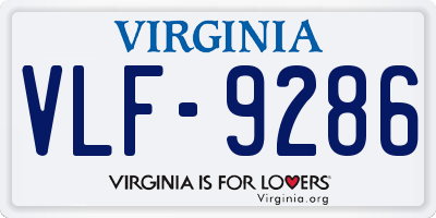 VA license plate VLF9286