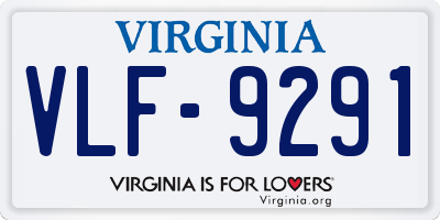 VA license plate VLF9291