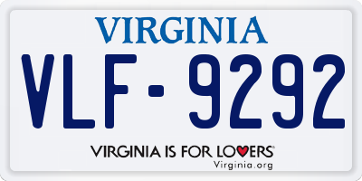 VA license plate VLF9292