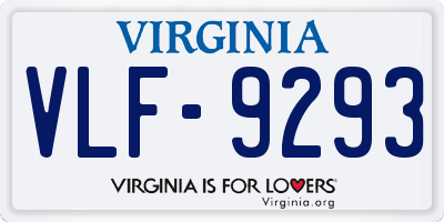 VA license plate VLF9293
