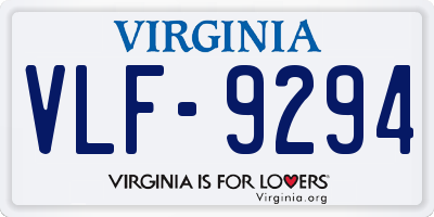 VA license plate VLF9294