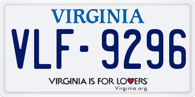 VA license plate VLF9296
