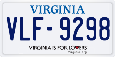 VA license plate VLF9298