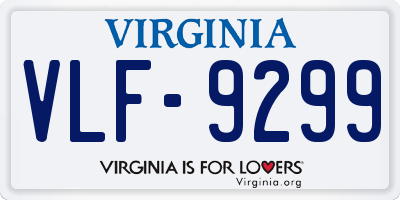 VA license plate VLF9299