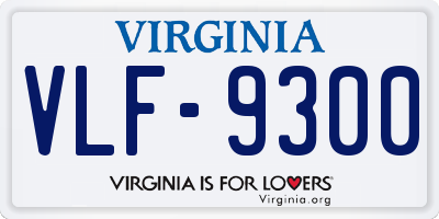 VA license plate VLF9300